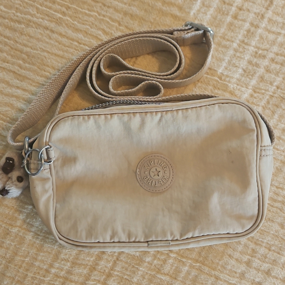 Kipling Dee Beige Crossbody Bag with Adjustable Strap